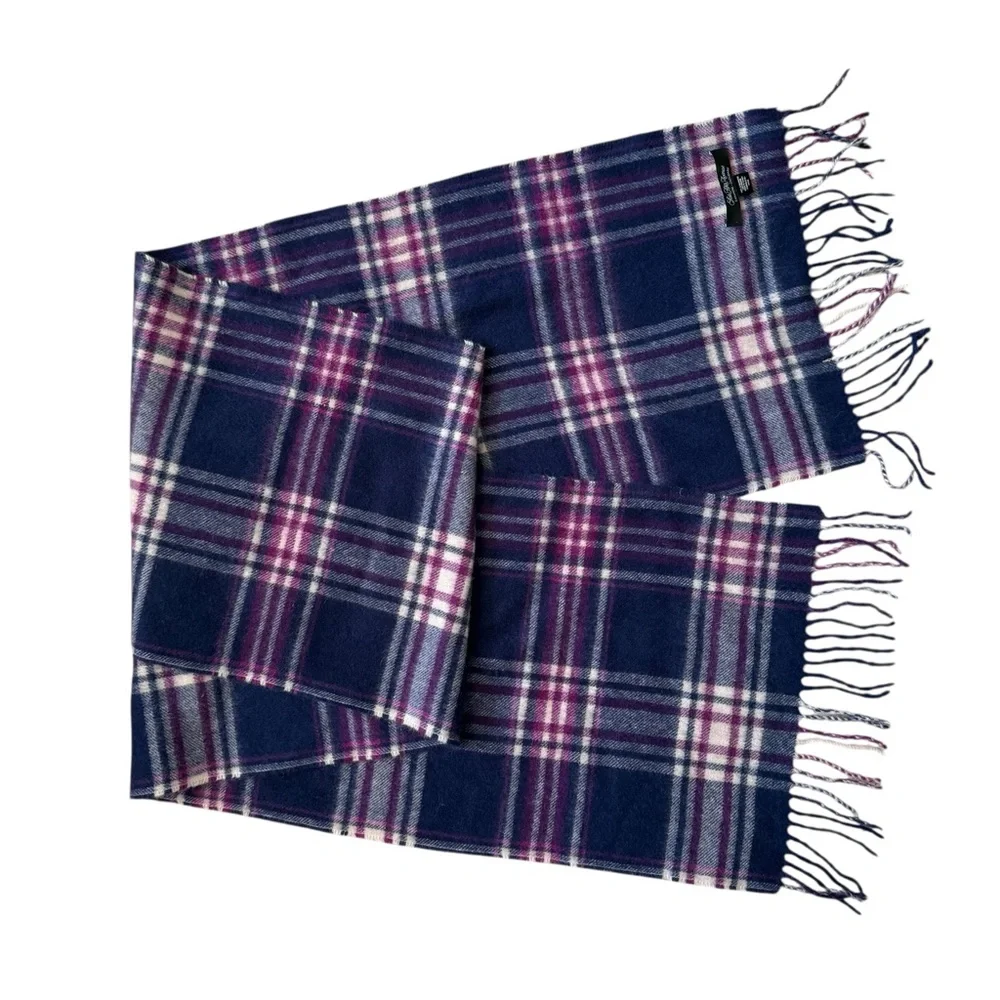 Saks Fifth Avenue 100% Cashmere Plaid Scarf